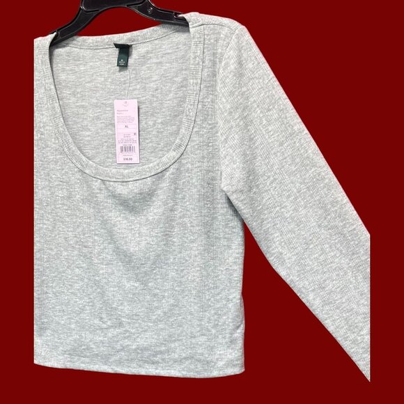 Wild Fable - Women's Long Sleeve T-Shirt - Grey - Extra Large - Picture 13 of 13
